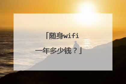 随身wifi一年多少钱？