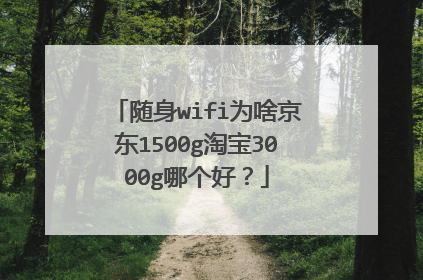 随身wifi为啥京东1500g淘宝3000g哪个好？