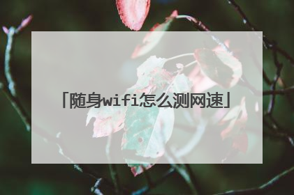 随身wifi怎么测网速