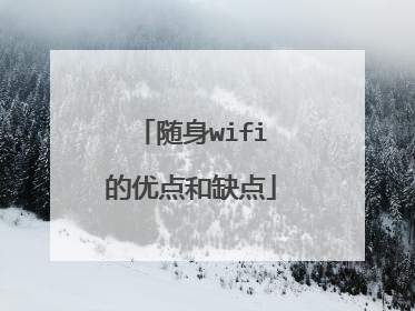 随身wifi的优点和缺点