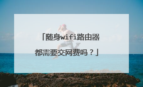 随身wifi路由器都需要交网费吗?