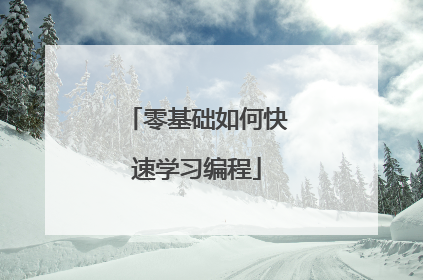 零基础如何快速学习编程