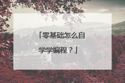 零基础怎么自学学编程?