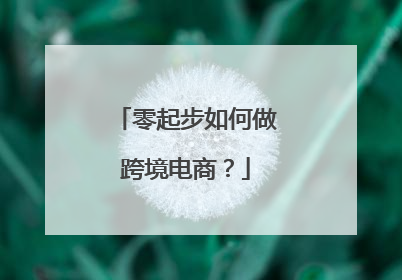 零起步如何做跨境电商?