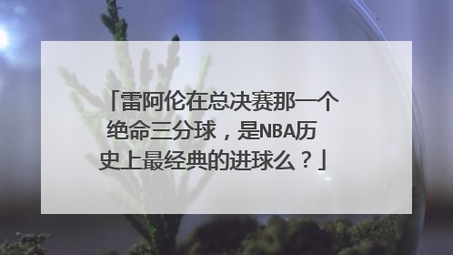 雷阿伦在总决赛那一个绝命三分球,是NBA历史上最经典的进球么?