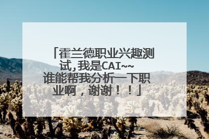 霍兰德职业兴趣测试,我是CAI~~谁能帮我分析一下职业啊,谢谢!!