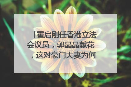 霍启刚任香港立法会议员，郭晶晶献花，这对豪门夫妻为何让人羡慕？