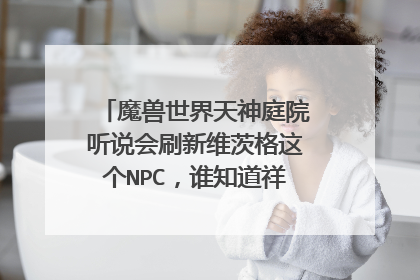 魔兽世界天神庭院听说会刷新维茨格这个NPC，谁知道祥细情况呢？