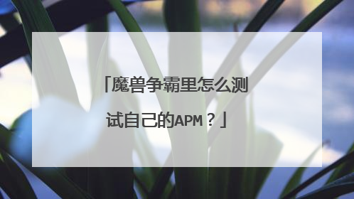 魔兽争霸里怎么测试自己的APM?