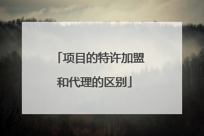 项目的特许加盟和代理的区别