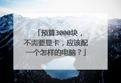 预算3000块,不需要显卡,应该配一个怎样的电脑?