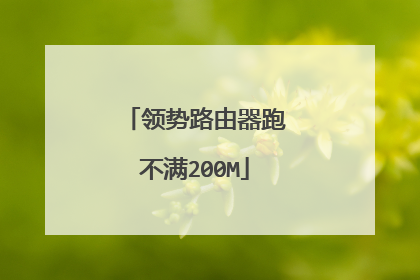 领势路由器跑不满200M