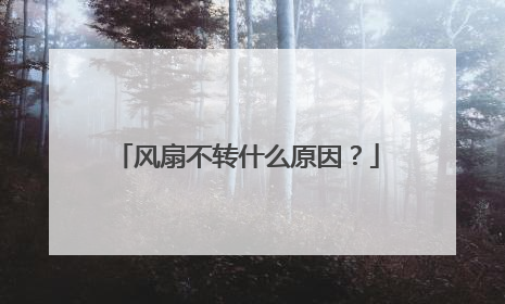 风扇不转什么原因?