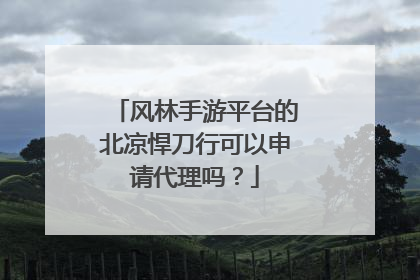 风林手游平台的北凉悍刀行可以申请代理吗？