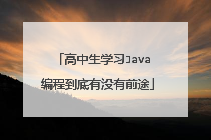 高中生学习Java编程到底有没有前途