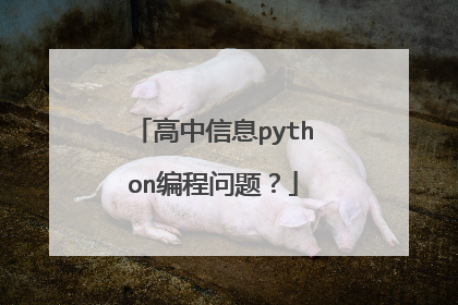 高中信息python编程问题?