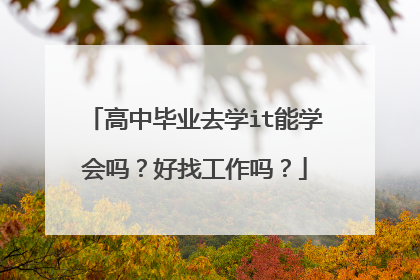 高中毕业去学it能学会吗?好找工作吗?