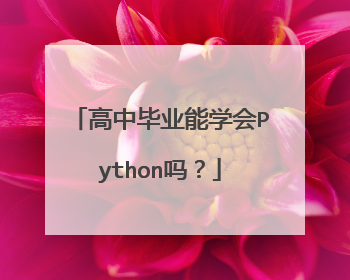 高中毕业能学会Python吗？