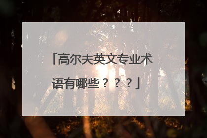 高尔夫英文专业术语有哪些？？？