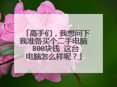 高手们,我想问下我准备买个二手电脑 800块钱 这台电脑怎么样呢?