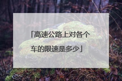 高速公路上对各个车的限速是多少