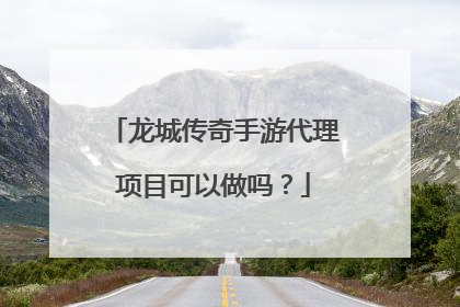 龙城传奇手游代理项目可以做吗?