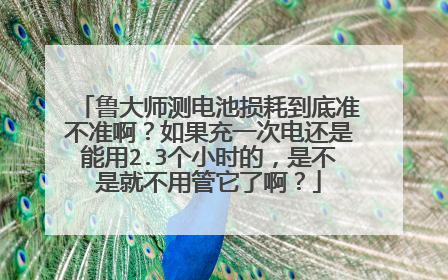 鲁大师测电池损耗到底准不准啊?如果充一次电还是能用2.3个小时的,是不是就不用管它了啊?