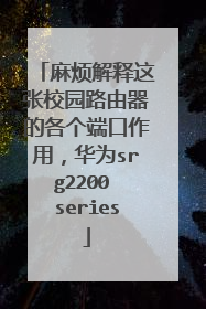 麻烦解释这张校园路由器的各个端口作用，华为srg2200 series