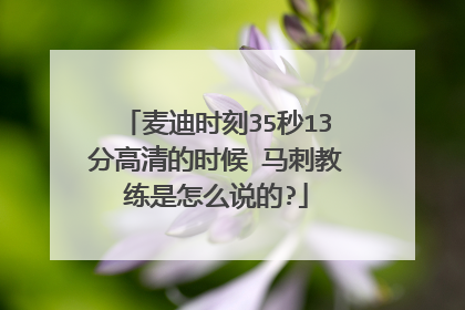 麦迪时刻35秒13分高清的时候 马刺教练是怎么说的?