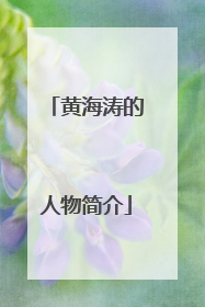 黄海涛的人物简介