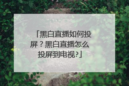 黑白直播如何投屏？黑白直播怎么投屏到电视?