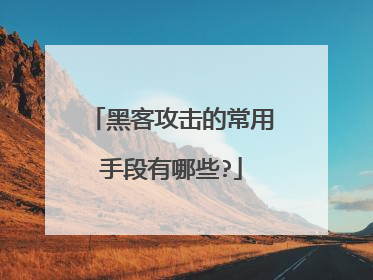 黑客攻击的常用手段有哪些?