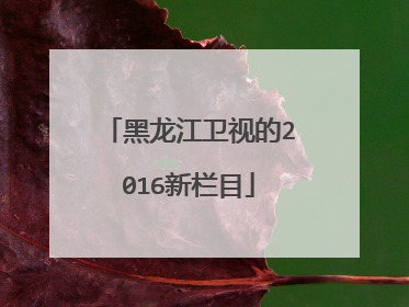 黑龙江卫视的2016新栏目