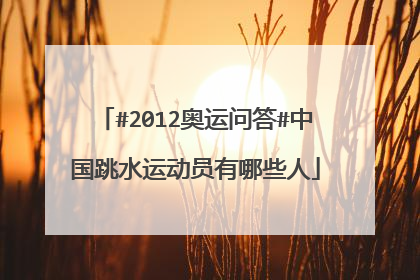#2012奥运问答#中国跳水运动员有哪些人