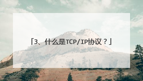 3、什么是TCP/IP协议？