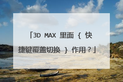 3D MAX 里面 { 快捷键覆盖切换 } 作用?