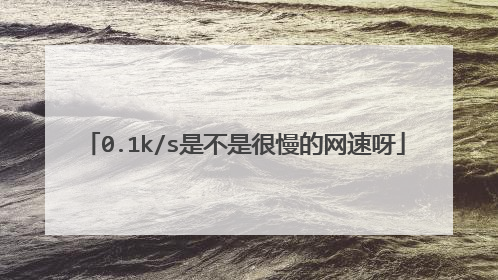 0.1k/s是不是很慢的网速呀