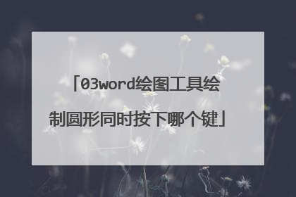 03word绘图工具绘制圆形同时按下哪个键