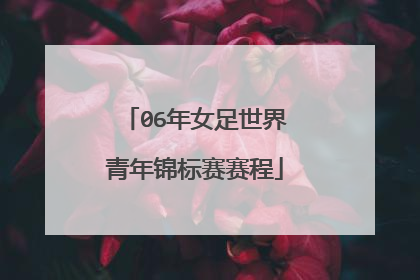 06年女足世界青年锦标赛赛程