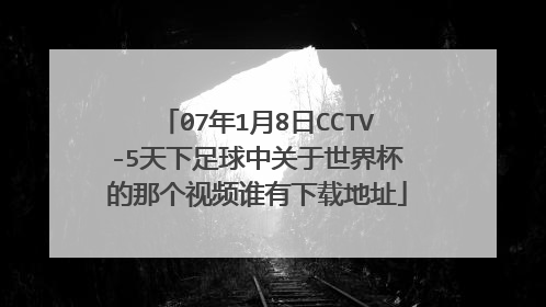 07年1月8日CCTV-5天下足球中关于世界杯的那个视频谁有下载地址