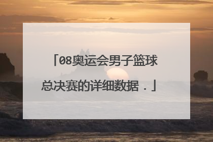 08奥运会男子篮球总决赛的详细数据．