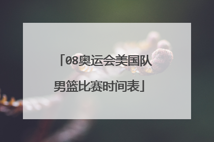 08奥运会美国队男篮比赛时间表