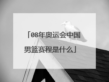 08年奥运会中国男篮赛程是什么