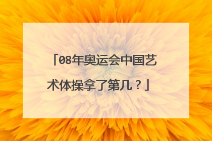 08年奥运会中国艺术体操拿了第几？