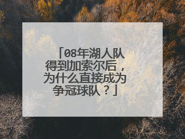 08年湖人队得到加索尔后，为什么直接成为争冠球队？
