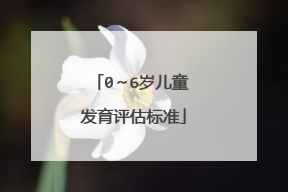 0~6岁儿童发育评估标准