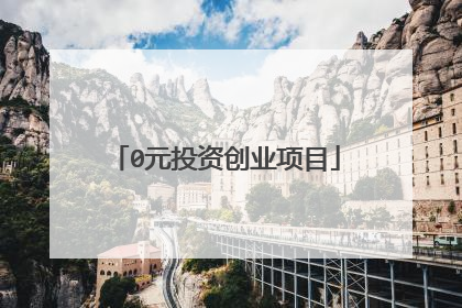 0元投资创业项目