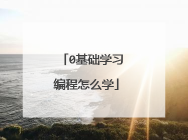 0基础学习编程怎么学