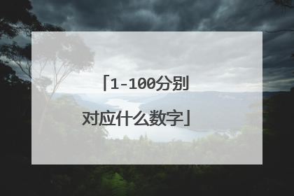 1-100分别对应什么数字