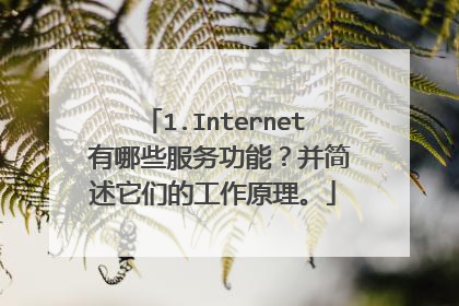 1.Internet 有哪些服务功能？并简述它们的工作原理。